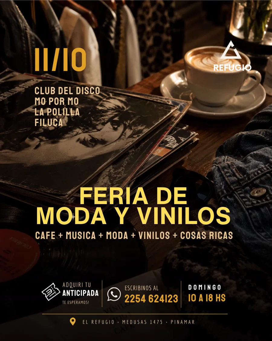 Flyer: Feria de Moda y Vinilos, domingo 11 de octubre