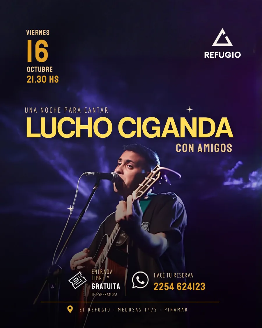 Flyer: Lucho Ciganda, viernes 16 de octubre